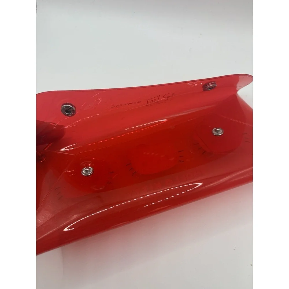 Sanrio Hello Kitty Red Clear Plastic Pencil Case